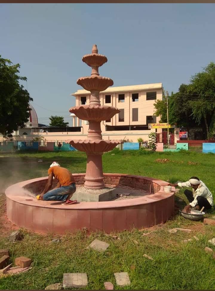 Pink Sandstone Fountain