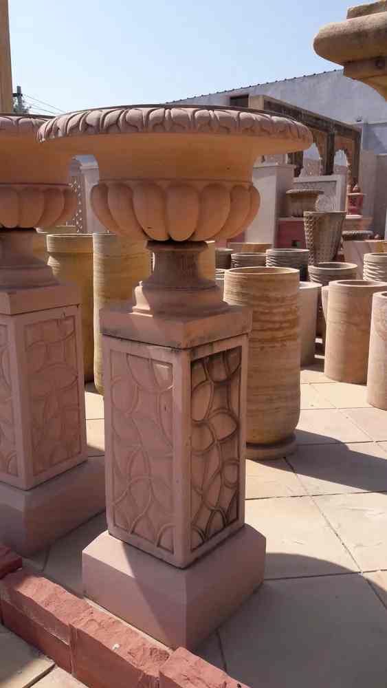 Handcrafted Natural Stone Flower Pot